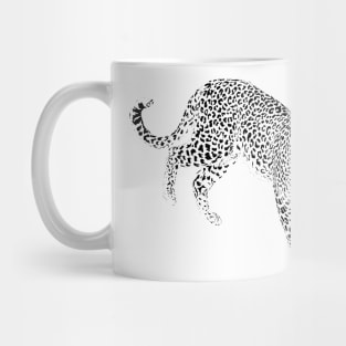 Stylish Black & Pink Leopard Animal White Design Mug